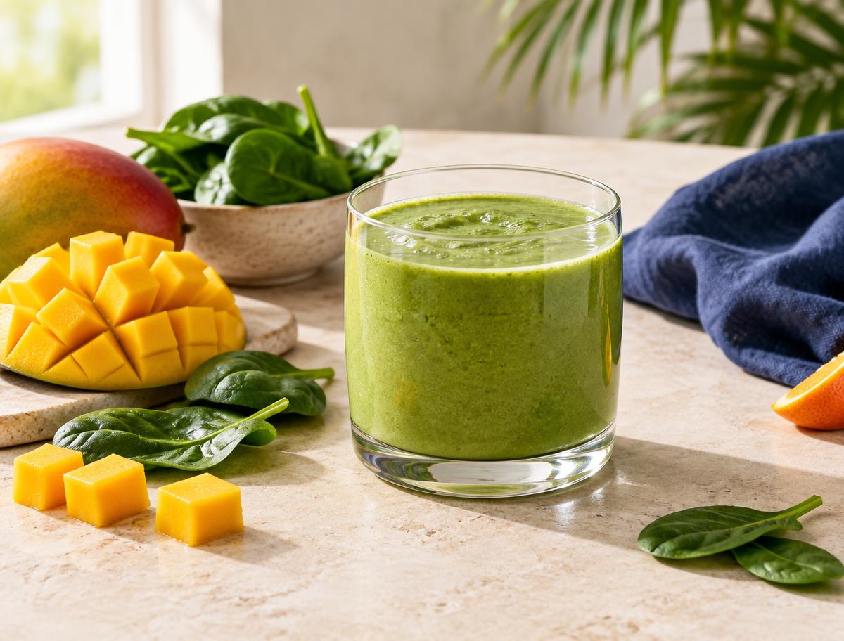Mango green smoothie with bladderwrack