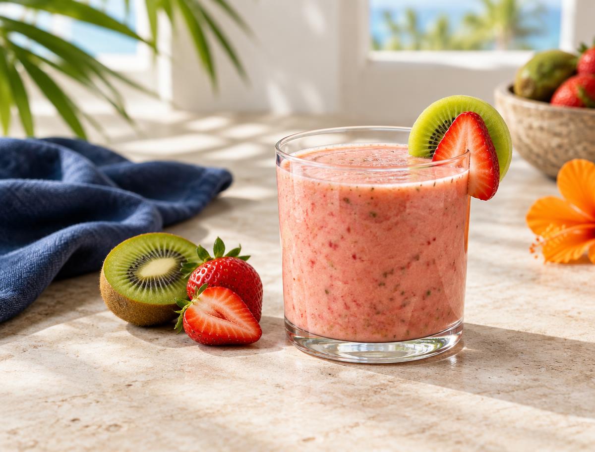 Strawberry kiwi Kakadu plum smoothie